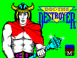 Doc the Destroyer title screen for ZX Spectrum